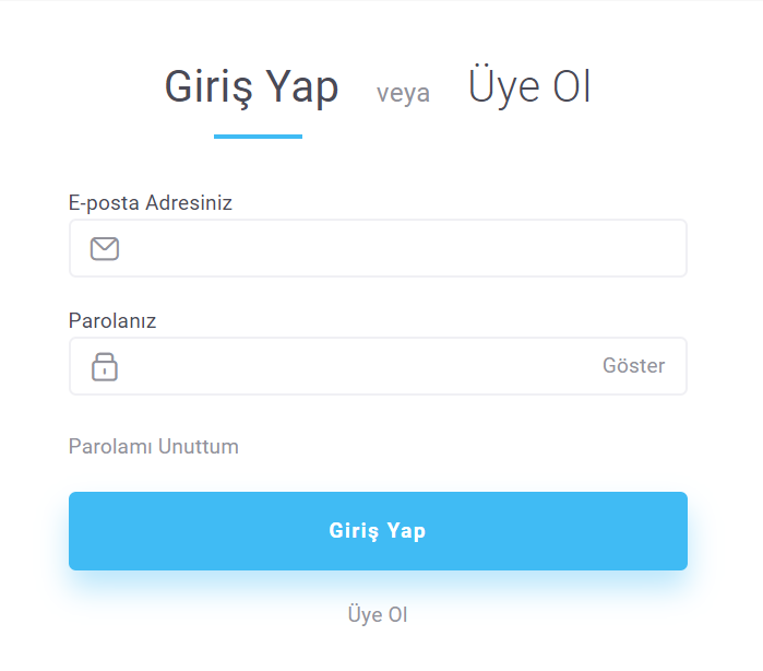üye girişi yap