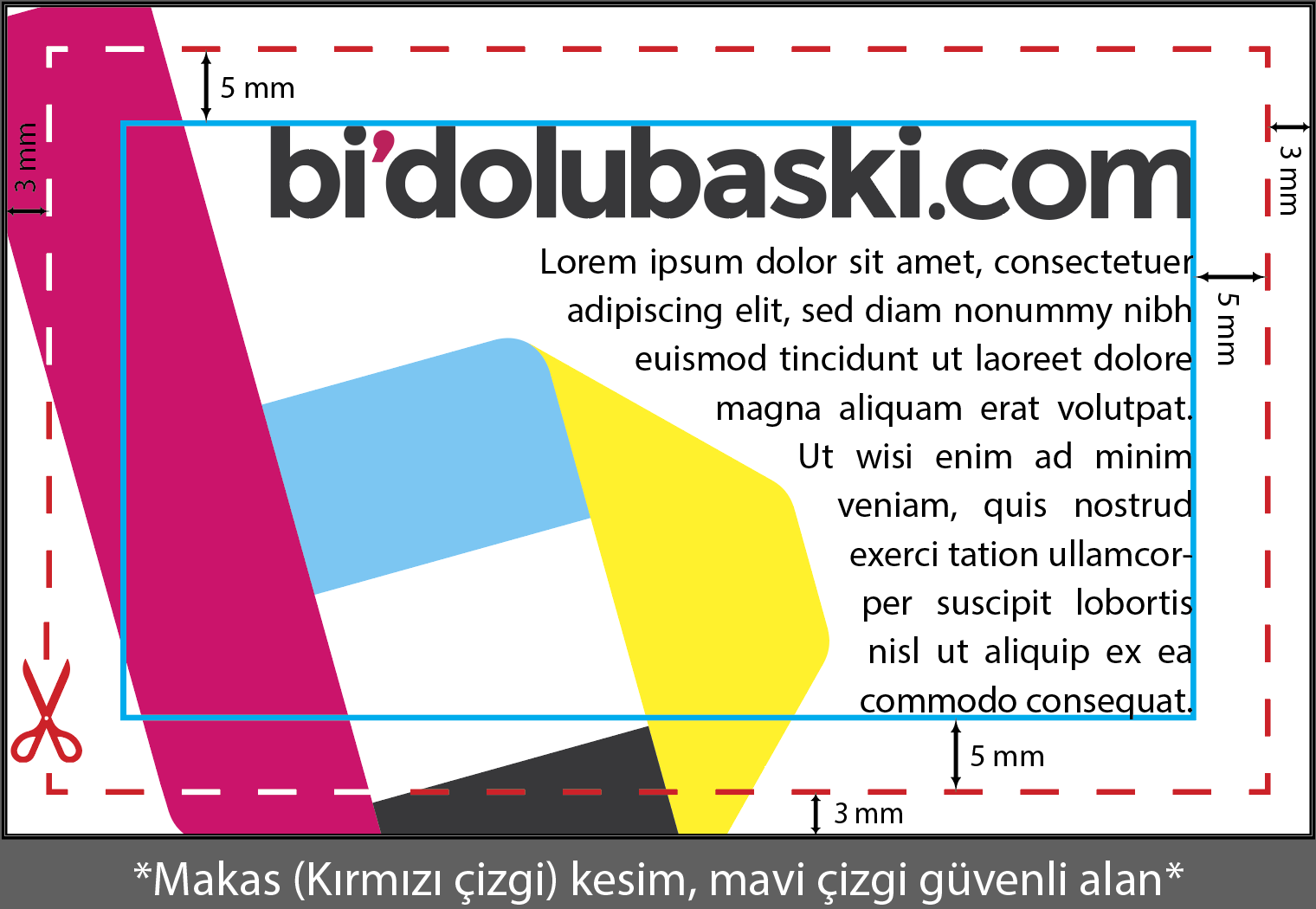 Tasarımda taşma (kesme) payı ve güvenli alan