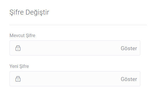 şifre değiştirme